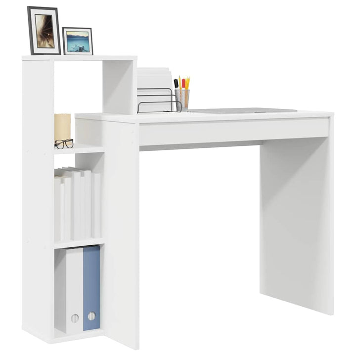 Bord med hylde Hvid 100 x 40 x 90 cm Konstrueret træ