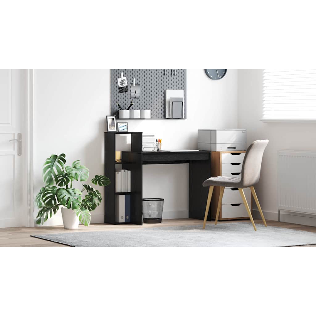 Bord med hylde Sort eg 100 x 40 x 90 cm Konstrueret træ