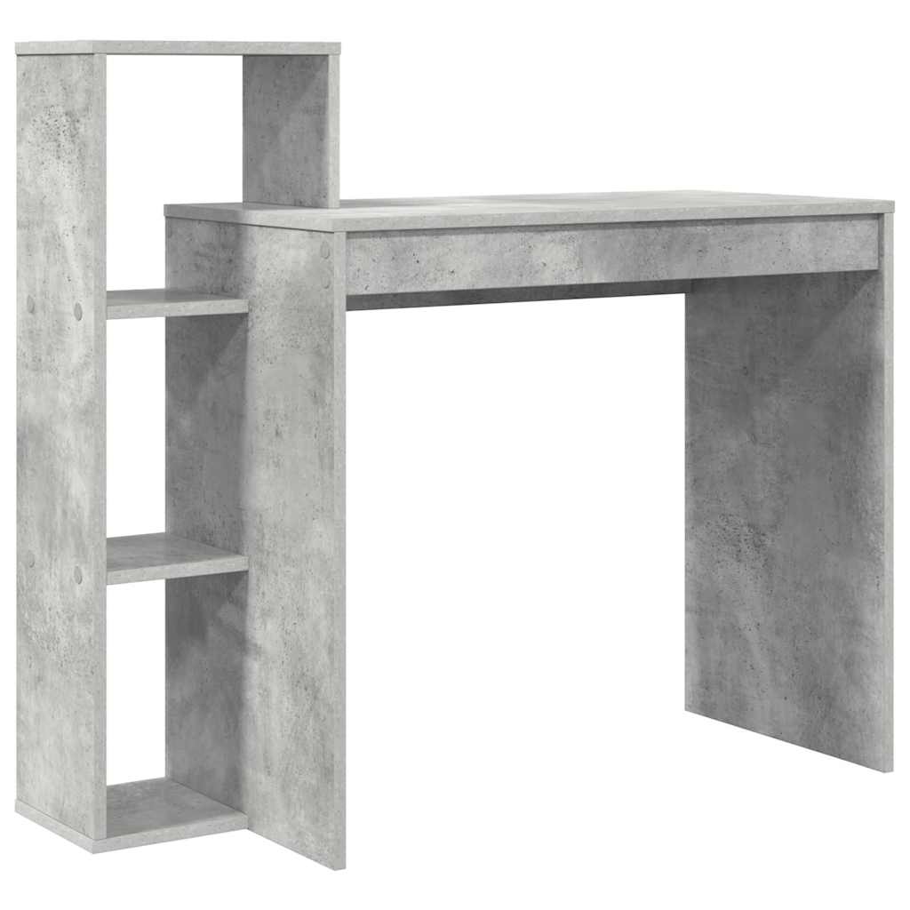 Bord med hylde Beton Grå 100 x 40 x 90 cm Konstrueret træ