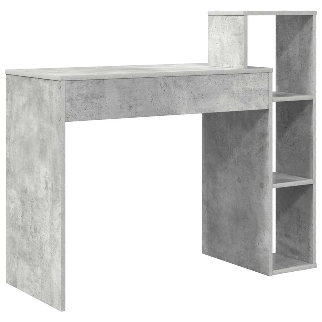 Bord med hylde Beton Grå 100 x 40 x 90 cm Konstrueret træ