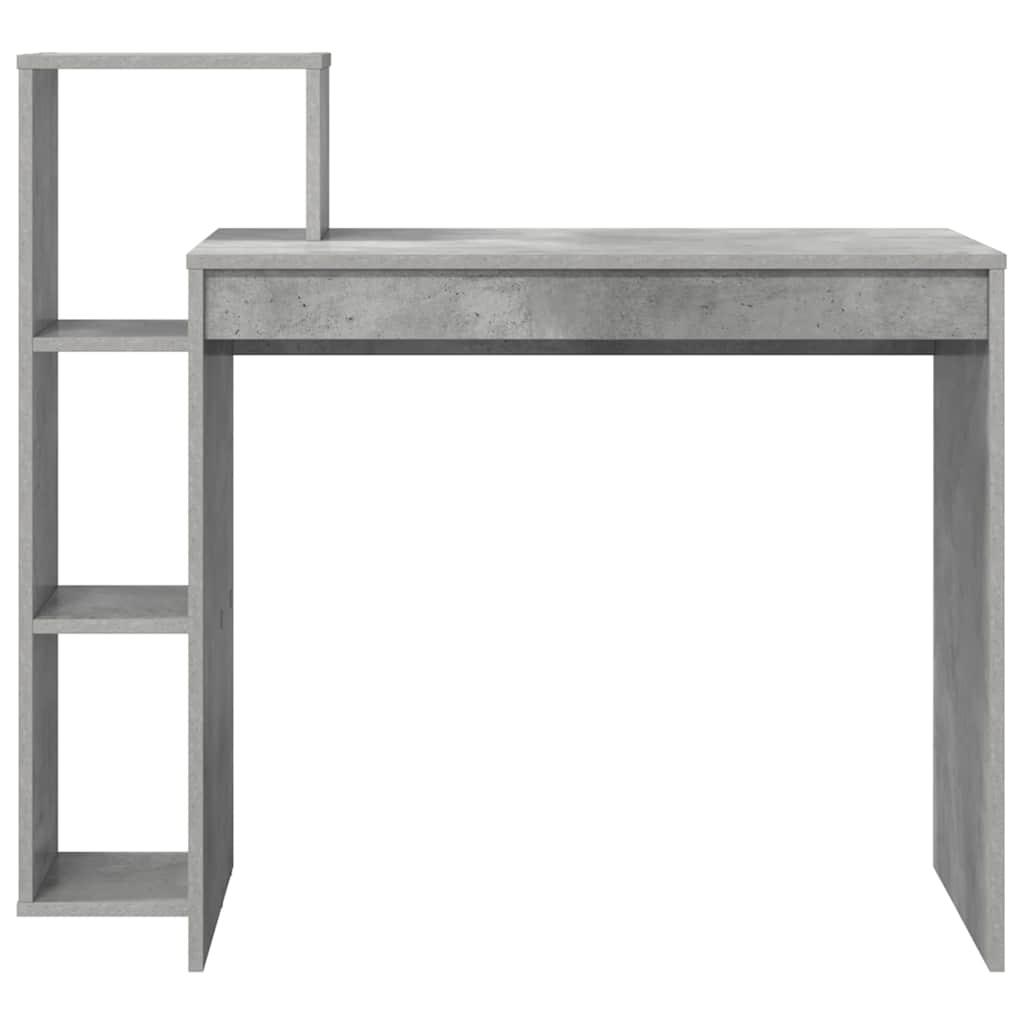 Bord med hylde Beton Grå 100 x 40 x 90 cm Konstrueret træ