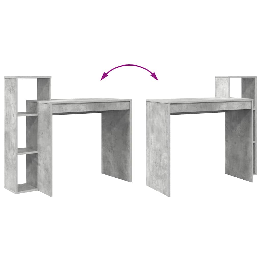 Bord med hylde Beton Grå 100 x 40 x 90 cm Konstrueret træ