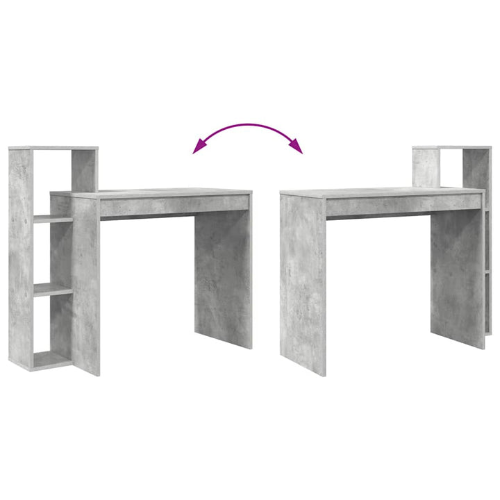 Bord med hylde Beton Grå 100 x 40 x 90 cm Konstrueret træ