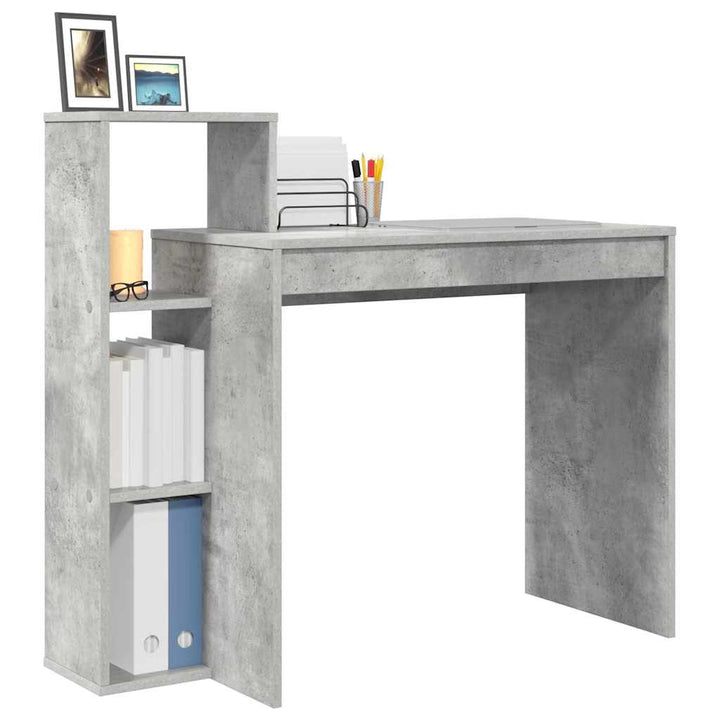 Bord med hylde Beton Grå 100 x 40 x 90 cm Konstrueret træ
