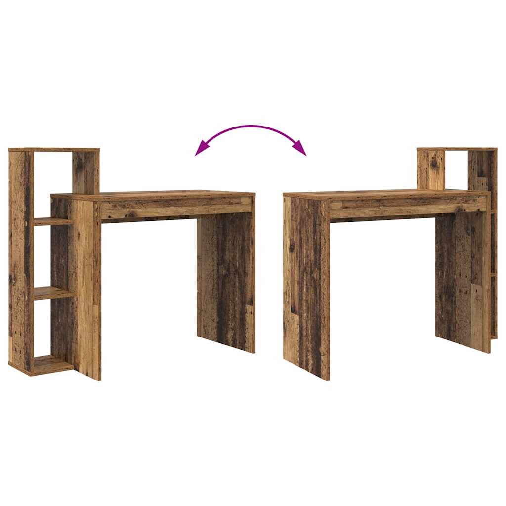 Bord med hylde Gammelt træ 100 x 40 x 90 cm Konstrueret træ