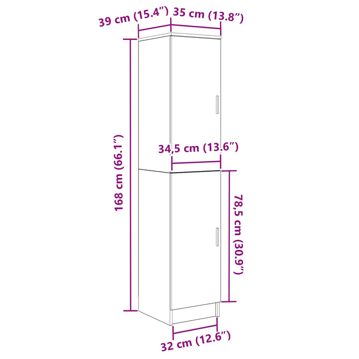 Highboard Hvid 35 x 39 x 168 cm
