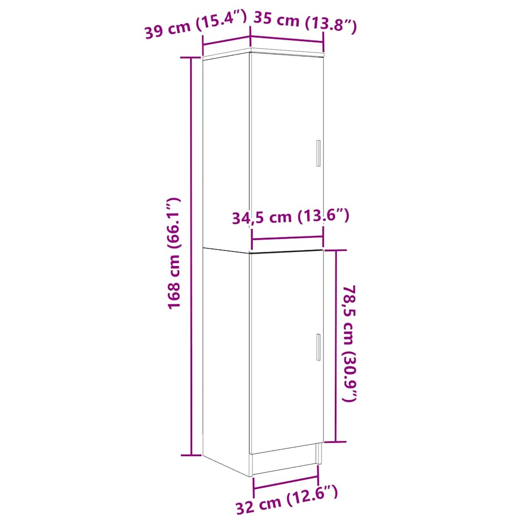Highboard Gammelt træ 35 x 39 x 168 cm