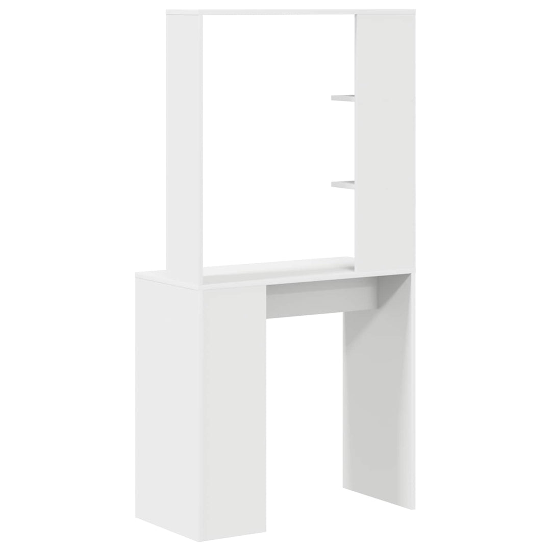 Bord med hylde Hvid 78,5 x 37 x 154,5 cm Konstrueret træ