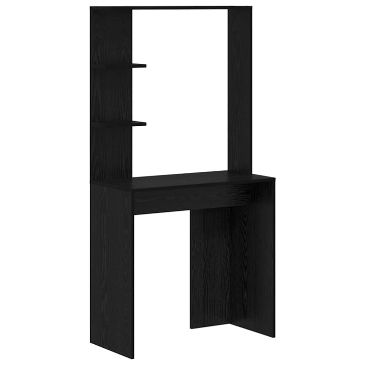 Bord med hylde Sort eg 78,5 x 37 x 154,5 cm Konstrueret træ