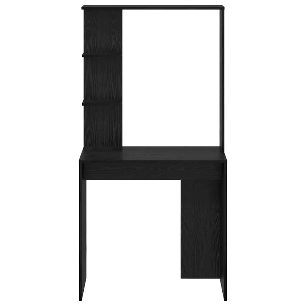 Bord med hylde Sort eg 78,5 x 37 x 154,5 cm Konstrueret træ