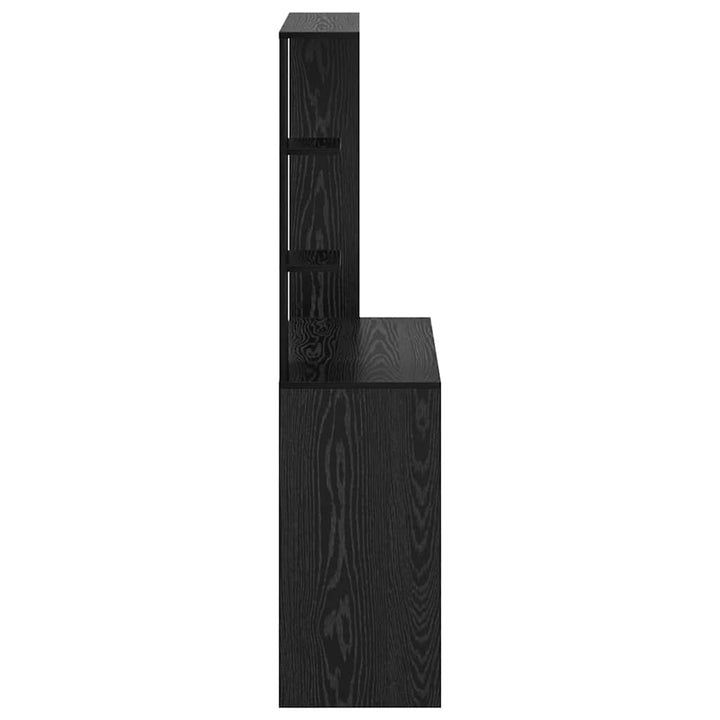 Bord med hylde Sort eg 78,5 x 37 x 154,5 cm Konstrueret træ