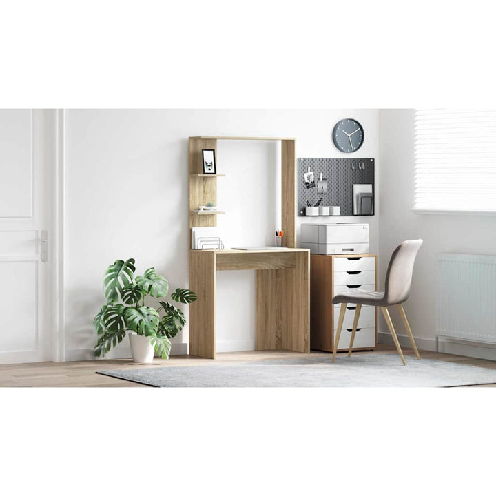 Bord med hylde Sonoma eg 78,5 x 37 x 154,5 cm Konstrueret træ