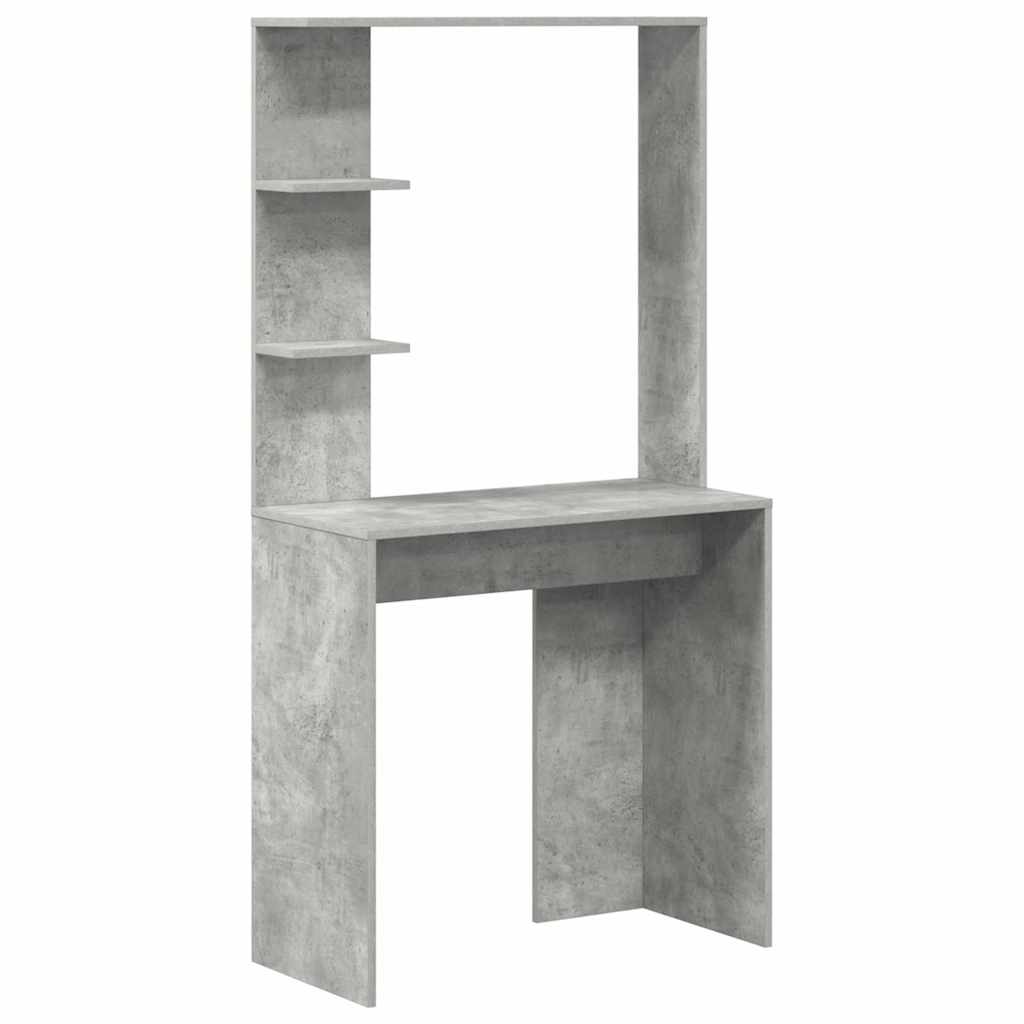 Bord med hylde Beton Grå 78,5 x 37 x 154,5 cm Konstrueret træ