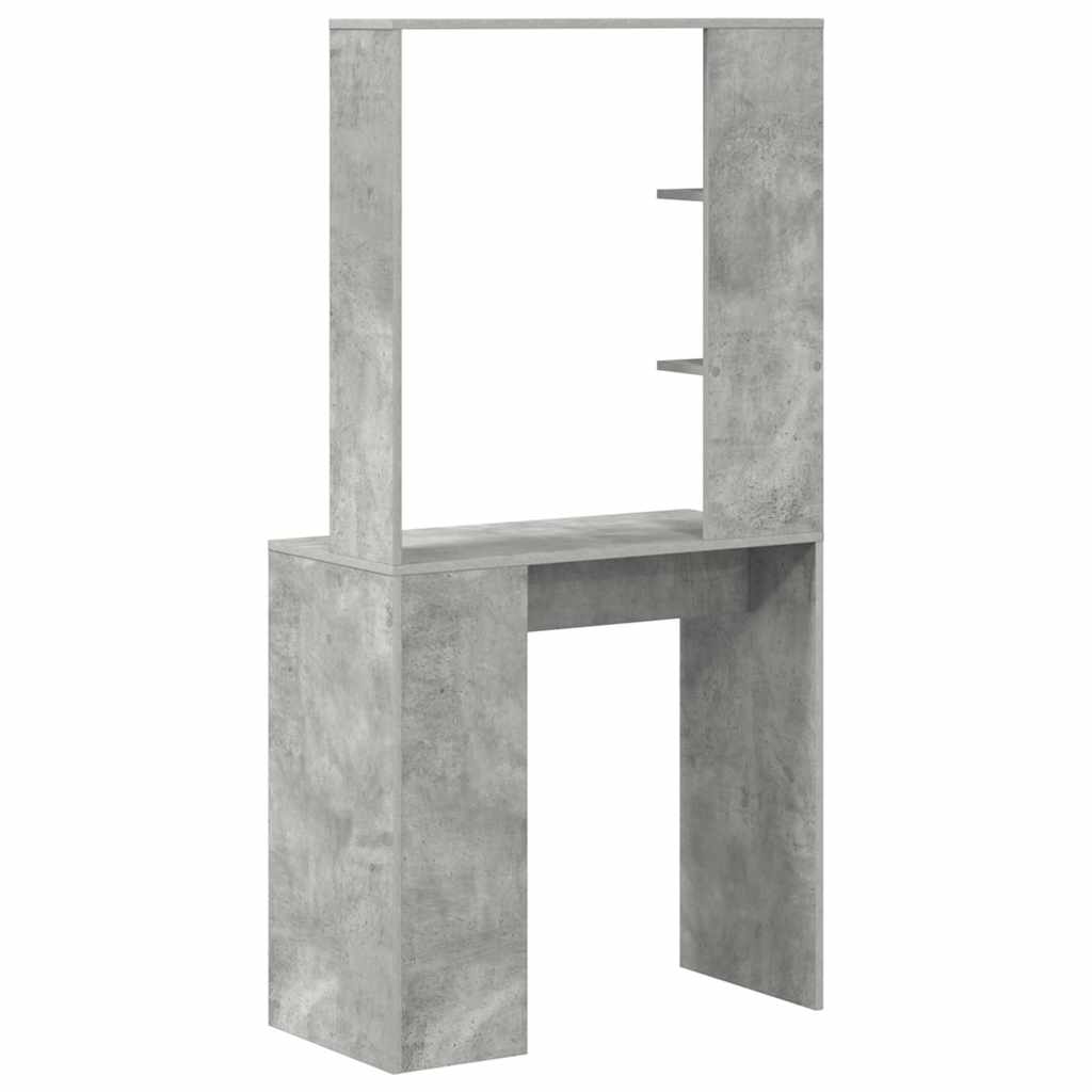 Bord med hylde Beton Grå 78,5 x 37 x 154,5 cm Konstrueret træ