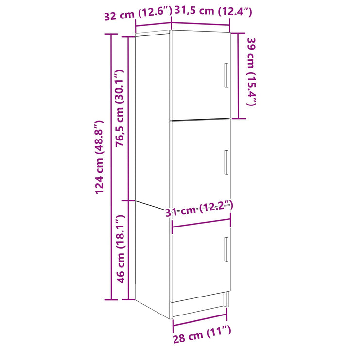 Highboard Hvid 31,5 x 32 x 122,5 cm