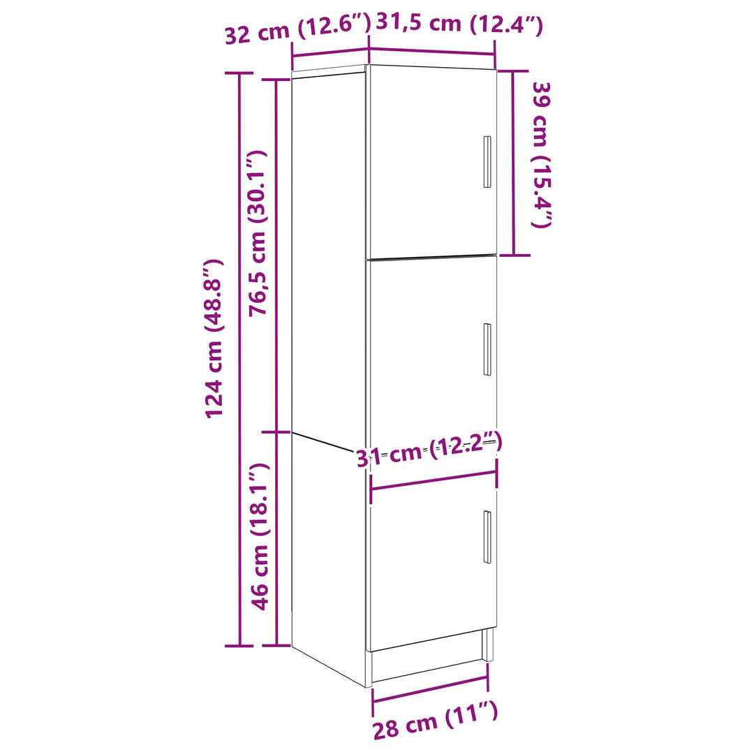Highboard Sonoma eg 31,5 x 32 x 122,5 cm