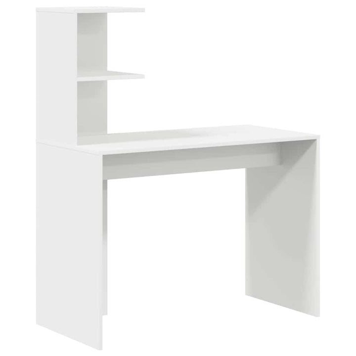 Bord med hylde Hvid 102 x 50 x 124 cm Konstrueret træ