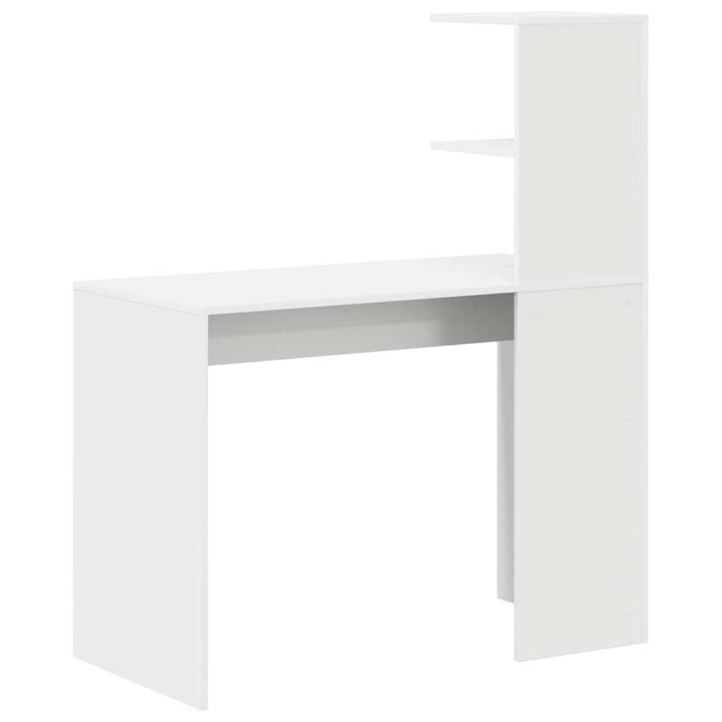 Bord med hylde Hvid 102 x 50 x 124 cm Konstrueret træ