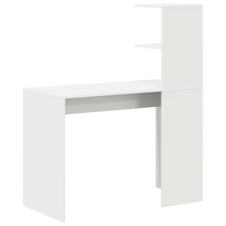 Bord med hylde Hvid 102 x 50 x 124 cm Konstrueret træ