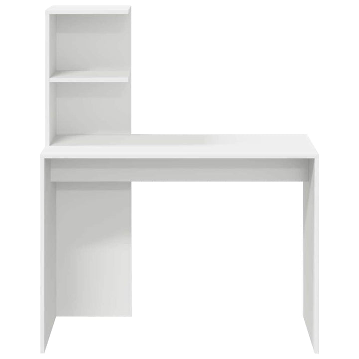 Bord med hylde Hvid 102 x 50 x 124 cm Konstrueret træ