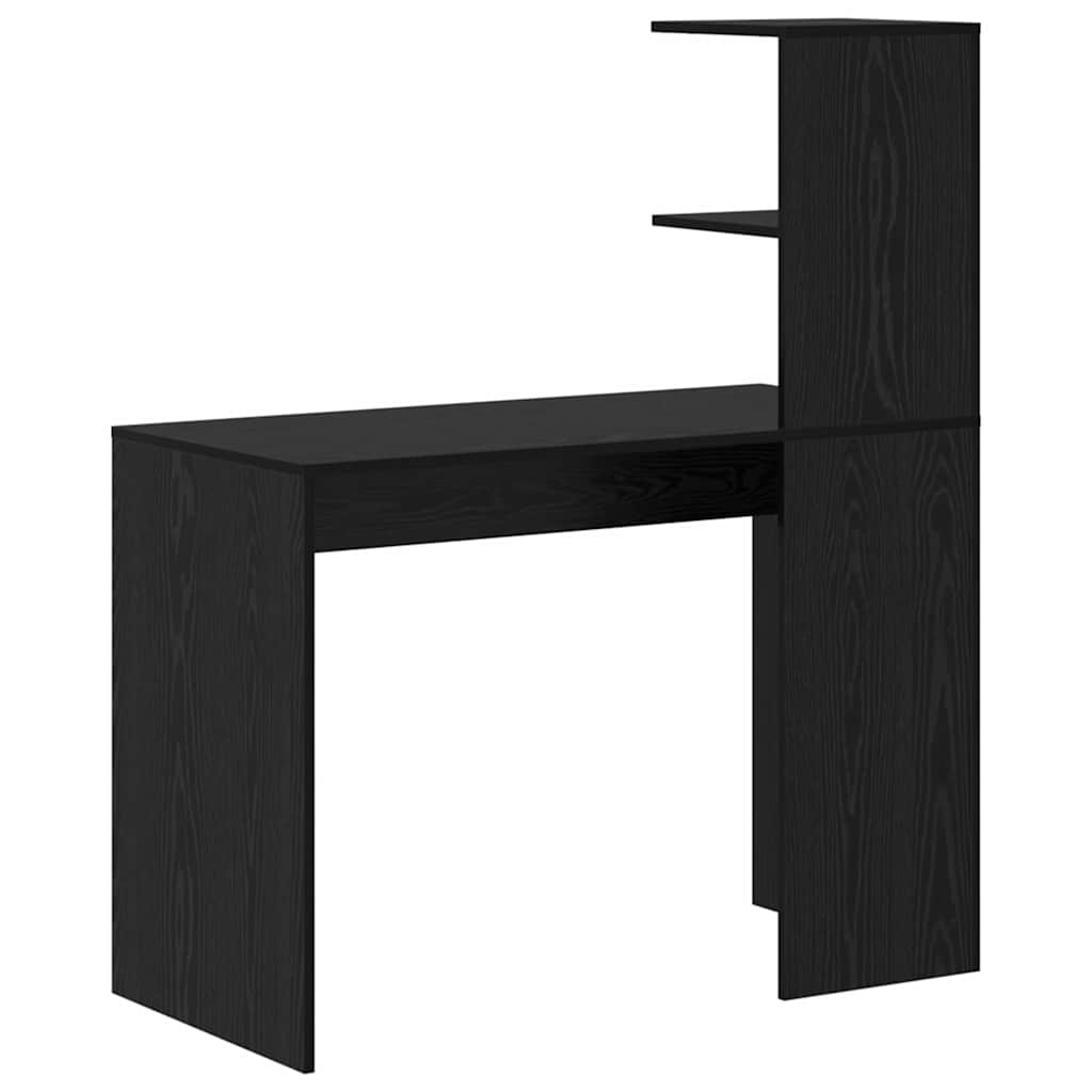 Bord med hylde Sort eg 102 x 50 x 124 cm Konstrueret træ