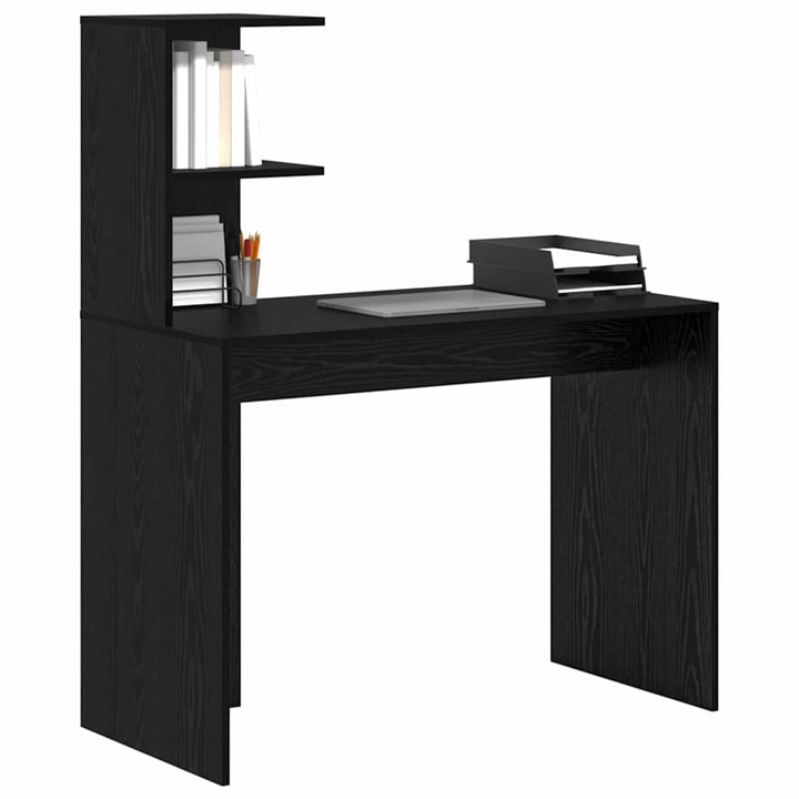 Bord med hylde Sort eg 102 x 50 x 124 cm Konstrueret træ