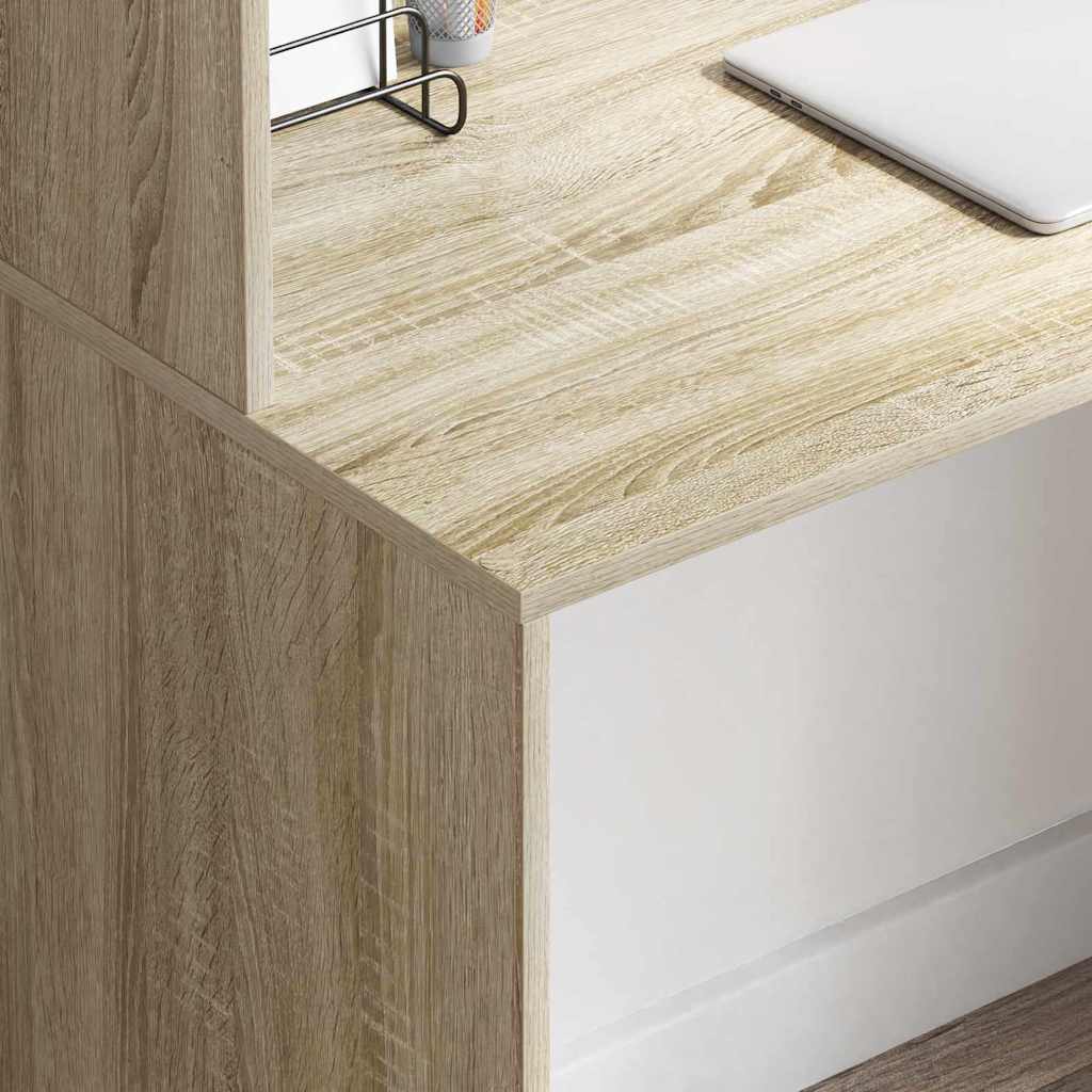 Bord med hylde Sonoma-eg 102 x 50 x 124 cm Konstrueret træ