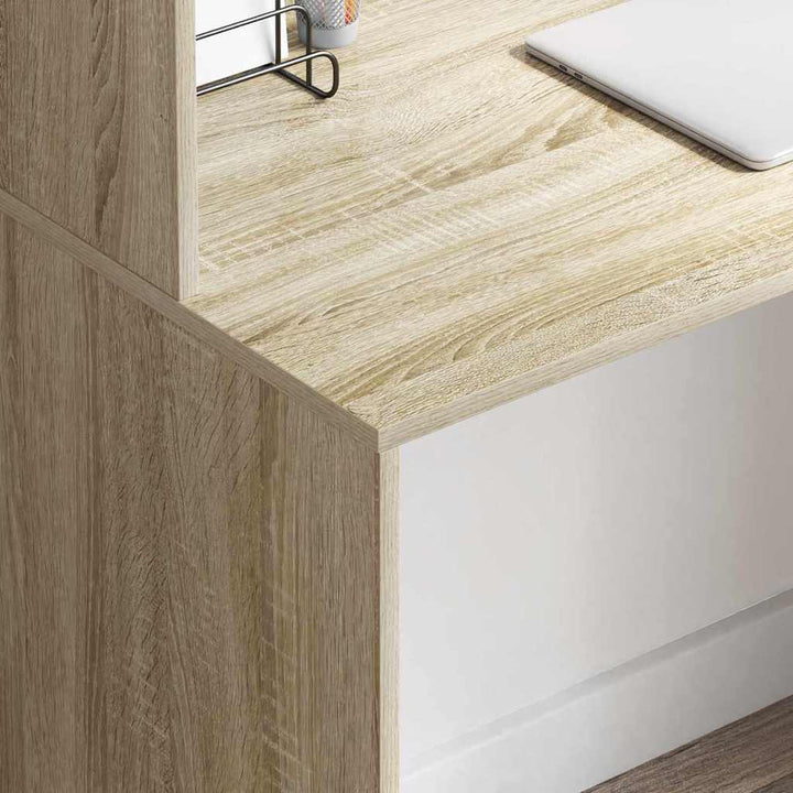 Bord med hylde Sonoma-eg 102 x 50 x 124 cm Konstrueret træ