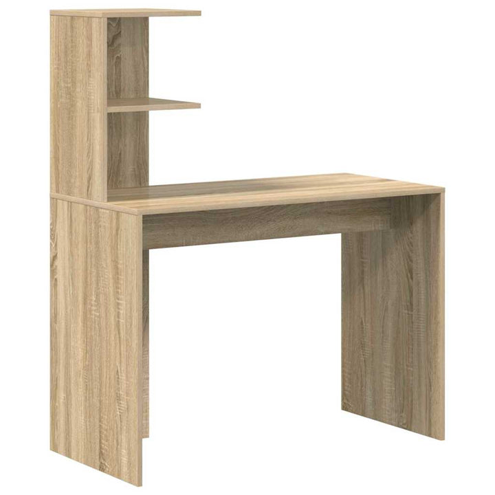 Bord med hylde Sonoma-eg 102 x 50 x 124 cm Konstrueret træ