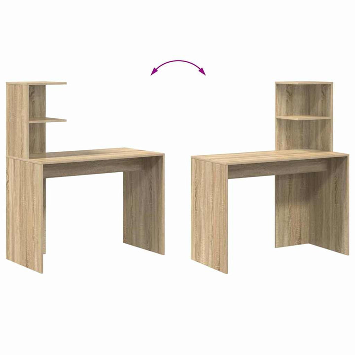 Bord med hylde Sonoma-eg 102 x 50 x 124 cm Konstrueret træ