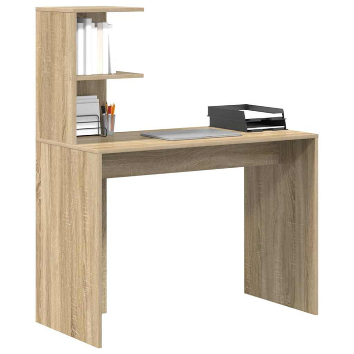 Bord med hylde Sonoma-eg 102 x 50 x 124 cm Konstrueret træ