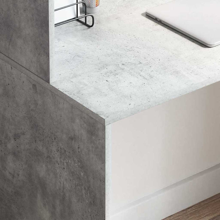 Bord med hylde Beton Grå 102 x 50 x 124 cm Konstrueret træ