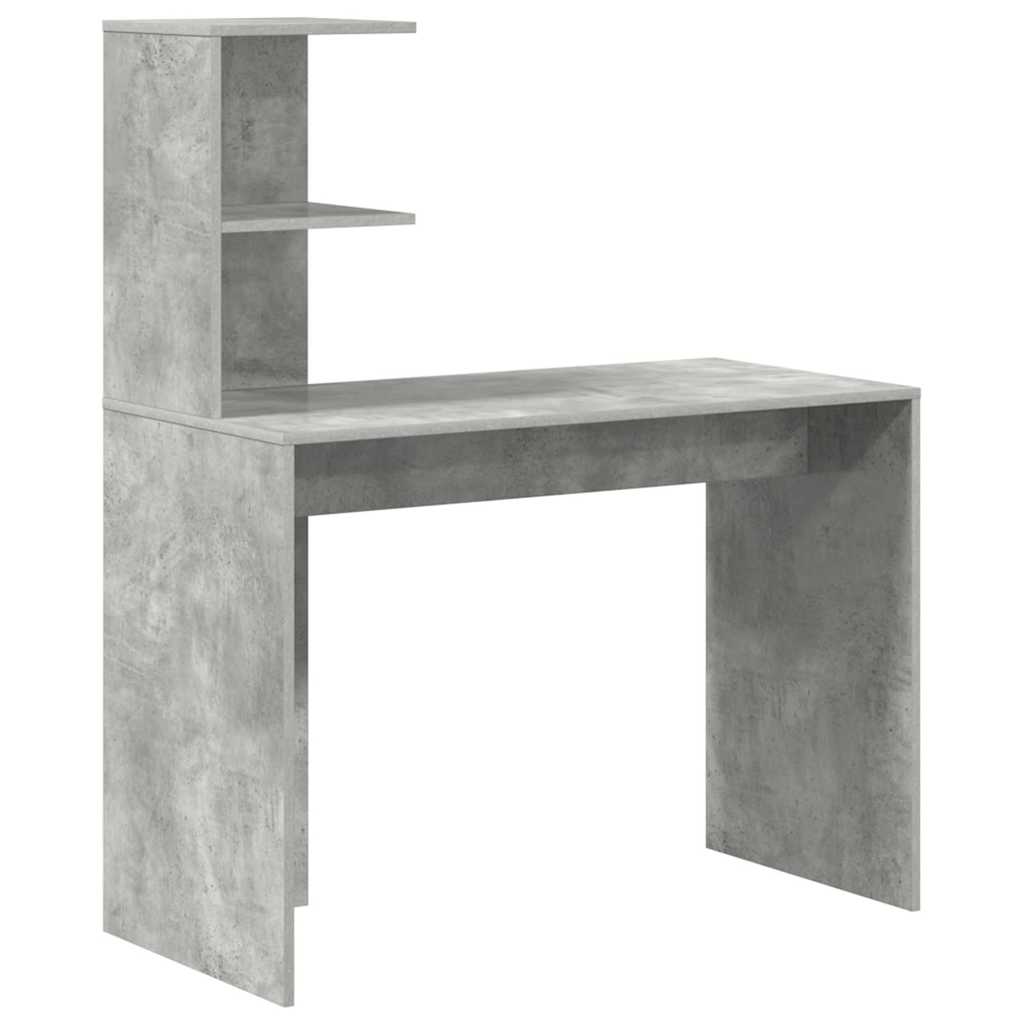 Bord med hylde Beton Grå 102 x 50 x 124 cm Konstrueret træ
