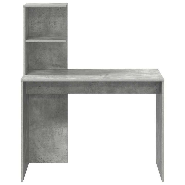Bord med hylde Beton Grå 102 x 50 x 124 cm Konstrueret træ