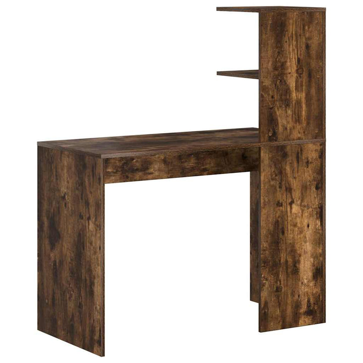 Bord med hylde Røget eg 102 x 50 x 124 cm Konstrueret træ
