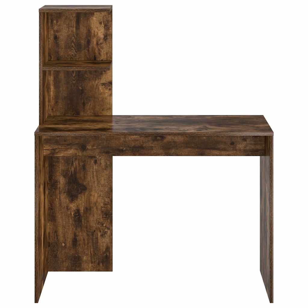Bord med hylde Røget eg 102 x 50 x 124 cm Konstrueret træ