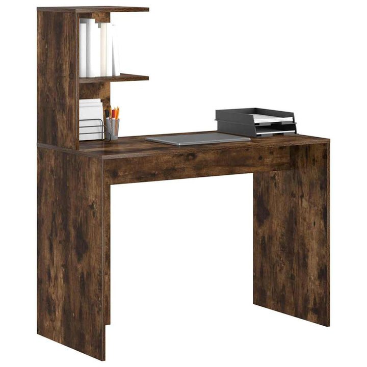 Bord med hylde Røget eg 102 x 50 x 124 cm Konstrueret træ