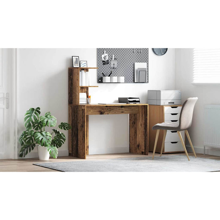 Bord med hylde Gammelt træ 102 x 50 x 124 cm Konstrueret træ