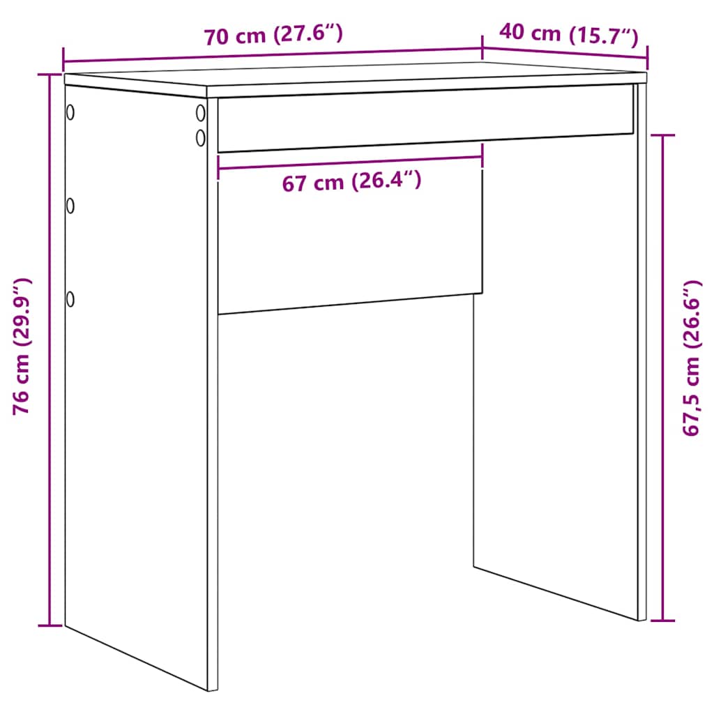Bord Hvid 70 x 40 x 76 cm