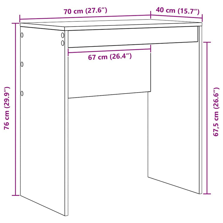 Bord Hvid 70 x 40 x 76 cm