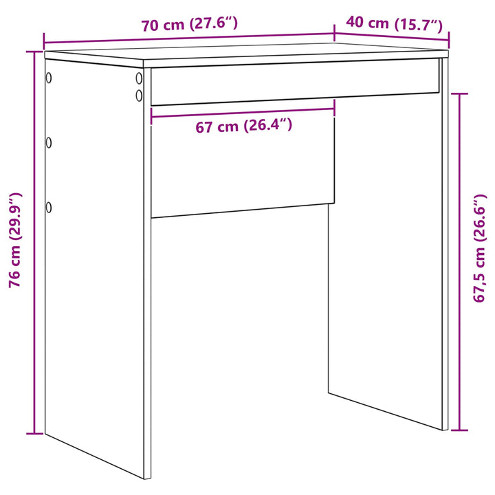 Bord Hvid 70 x 40 x 76 cm
