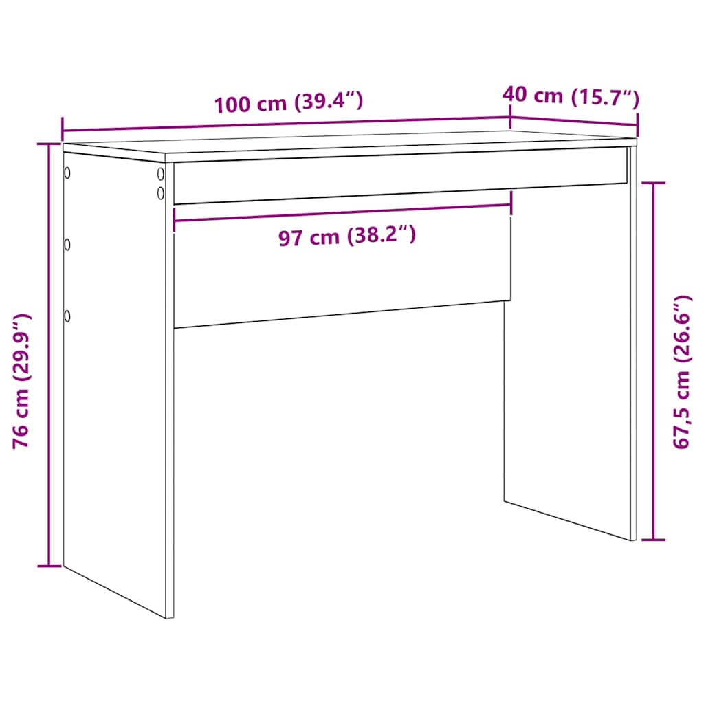 Bord Hvid 100 x 40 x 76 cm