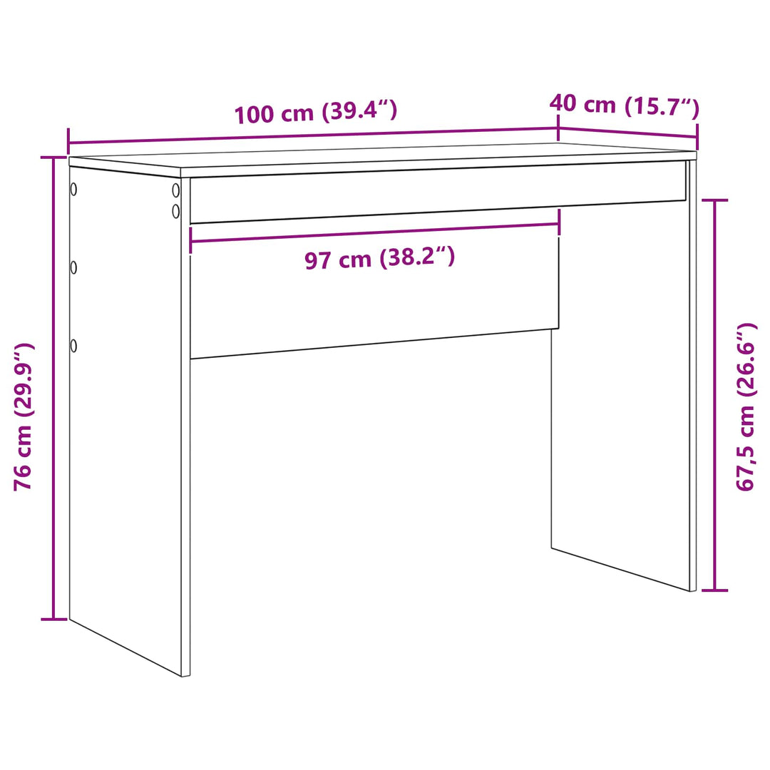 Bord Hvid 100 x 40 x 76 cm