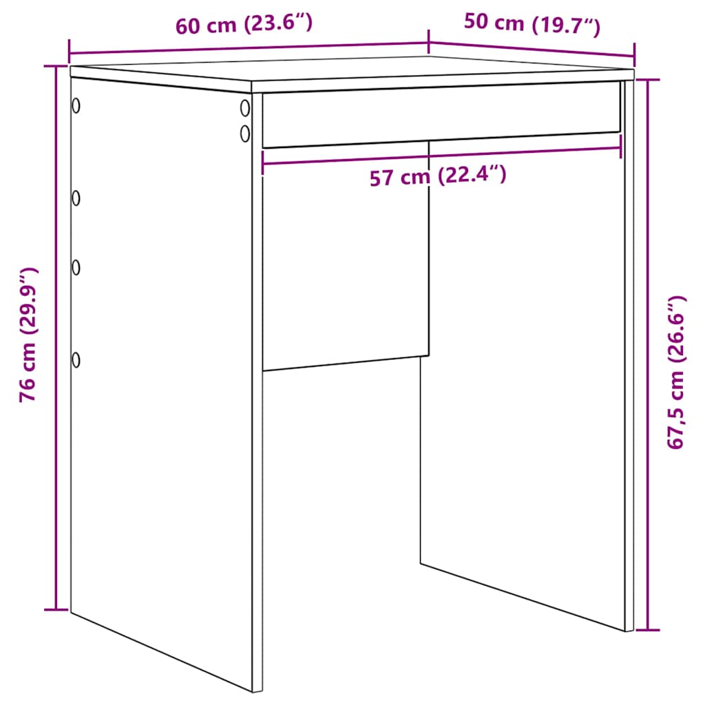 Bord Sort eg 60 x 50 x 76 cm