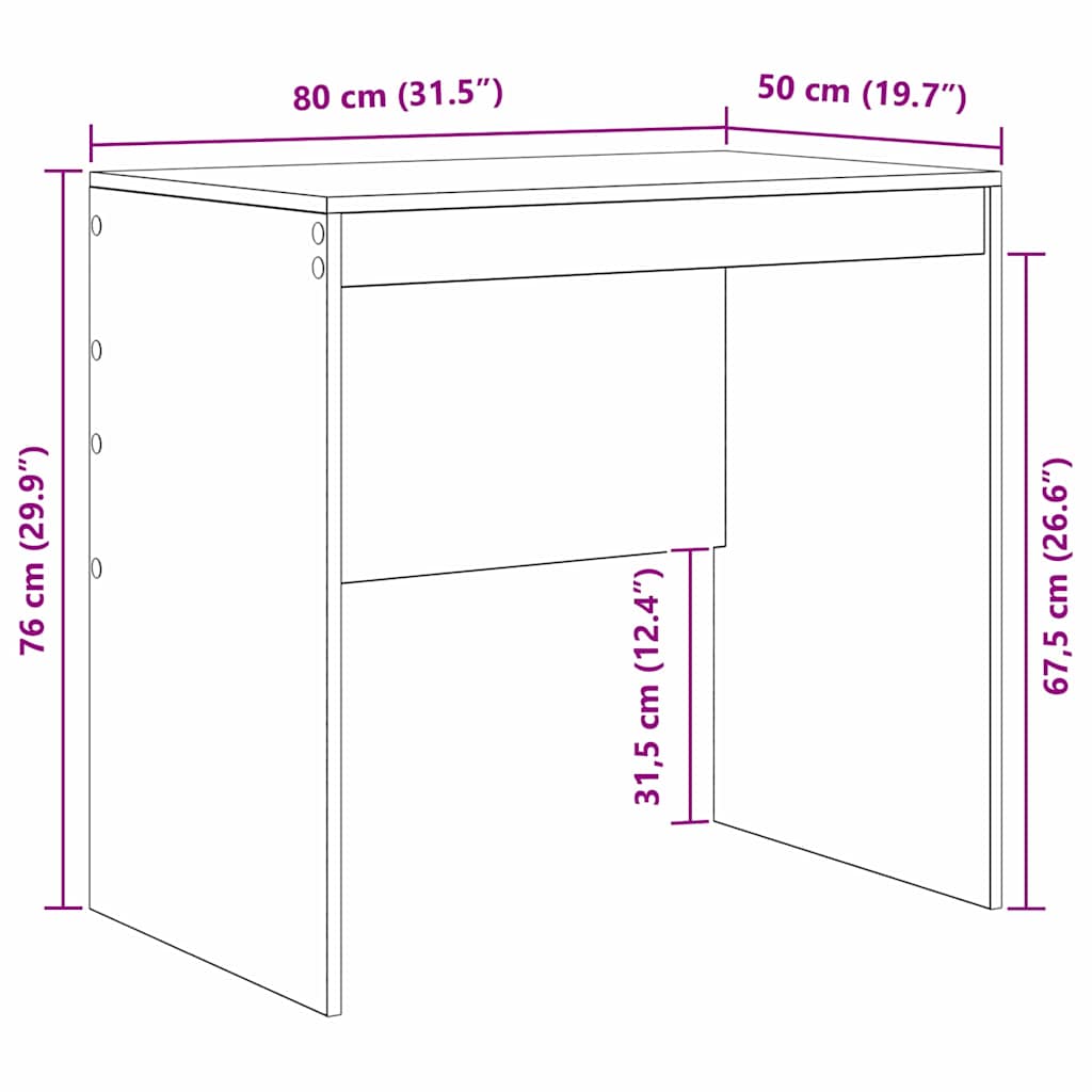 Bord Hvid 80 x 50 x 76 cm
