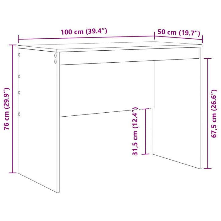 Bord Hvid 100 x 50 x 76 cm