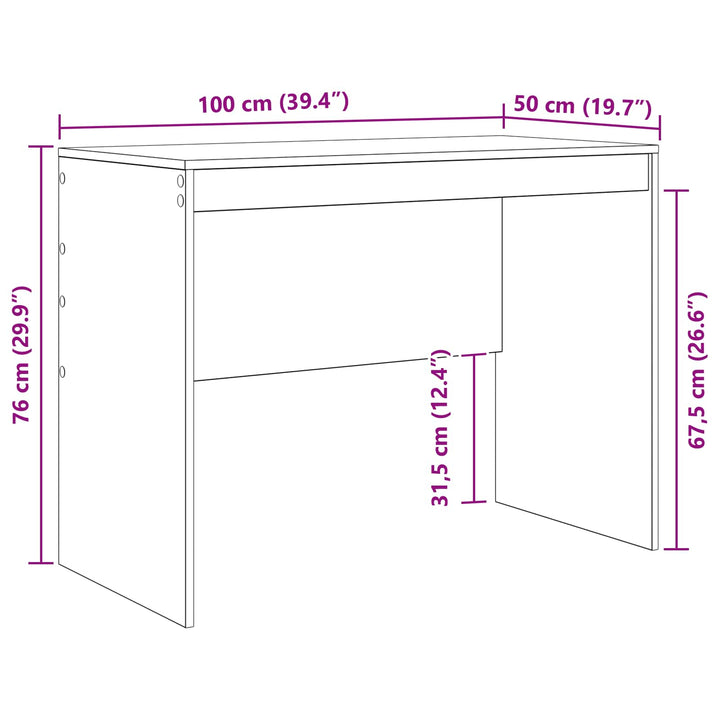 Bord Hvid 100 x 50 x 76 cm