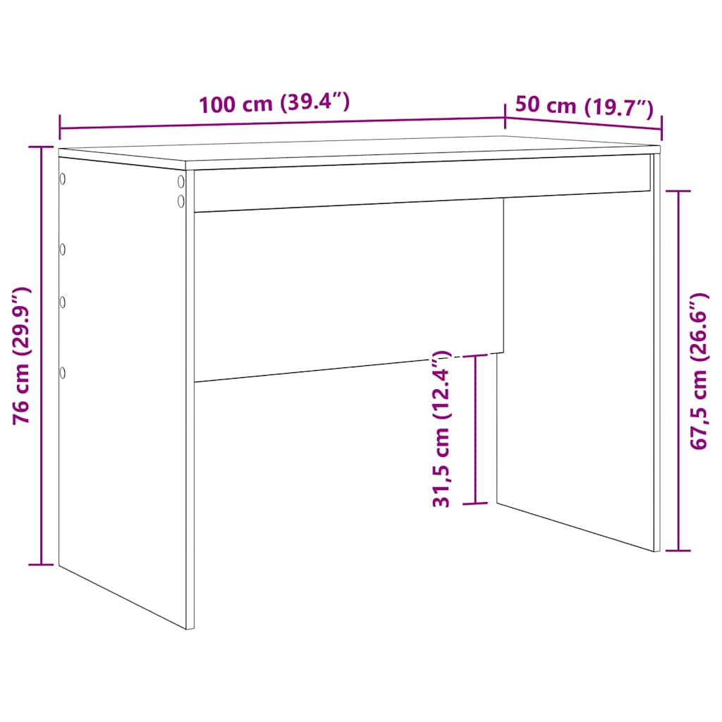 Bord Sort eg 100 x 50 x 76 cm