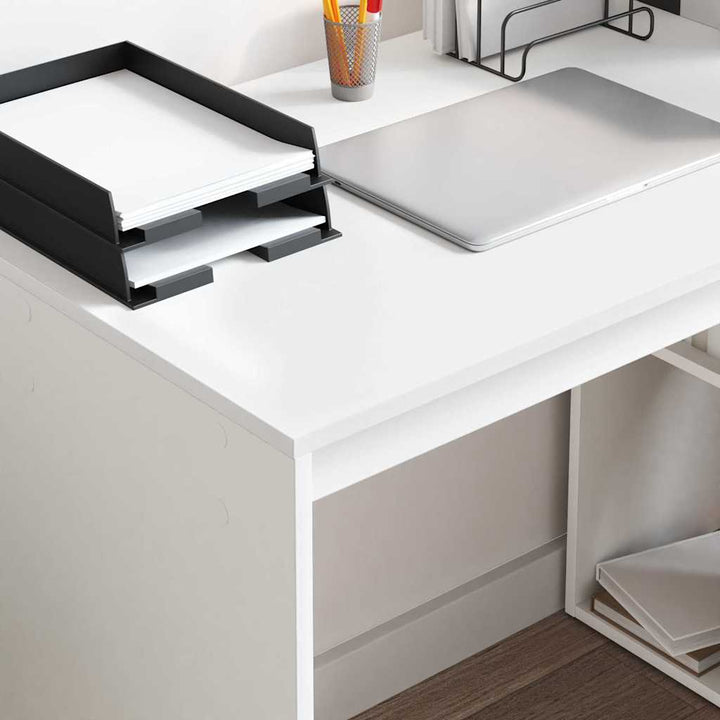 Bord med hylde Hvid 108 x 55 x 103.5 cm Konstrueret træ