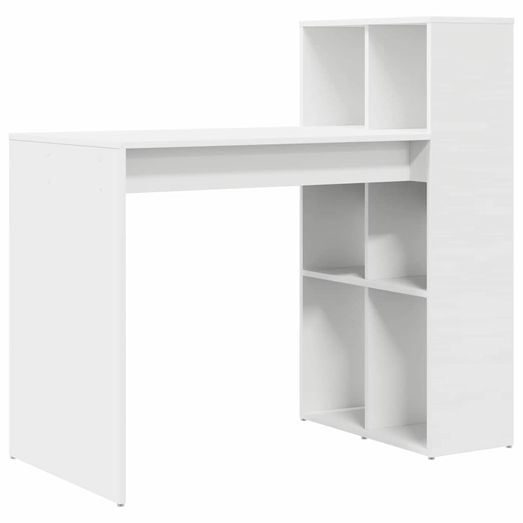 Bord med hylde Hvid 108 x 55 x 103.5 cm Konstrueret træ